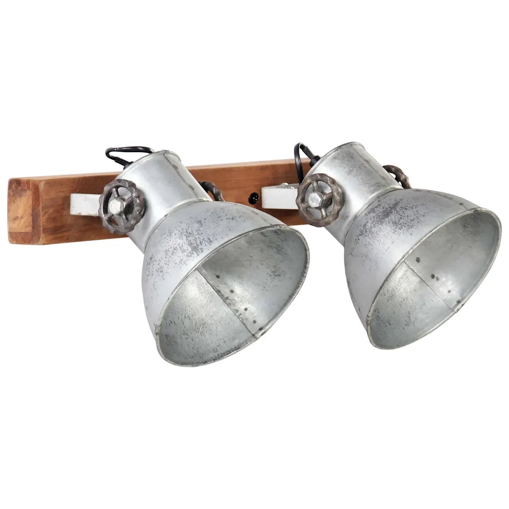 Lampada da Parete in Stile Industriale Argento 45x25 cm E27 CFW9621749