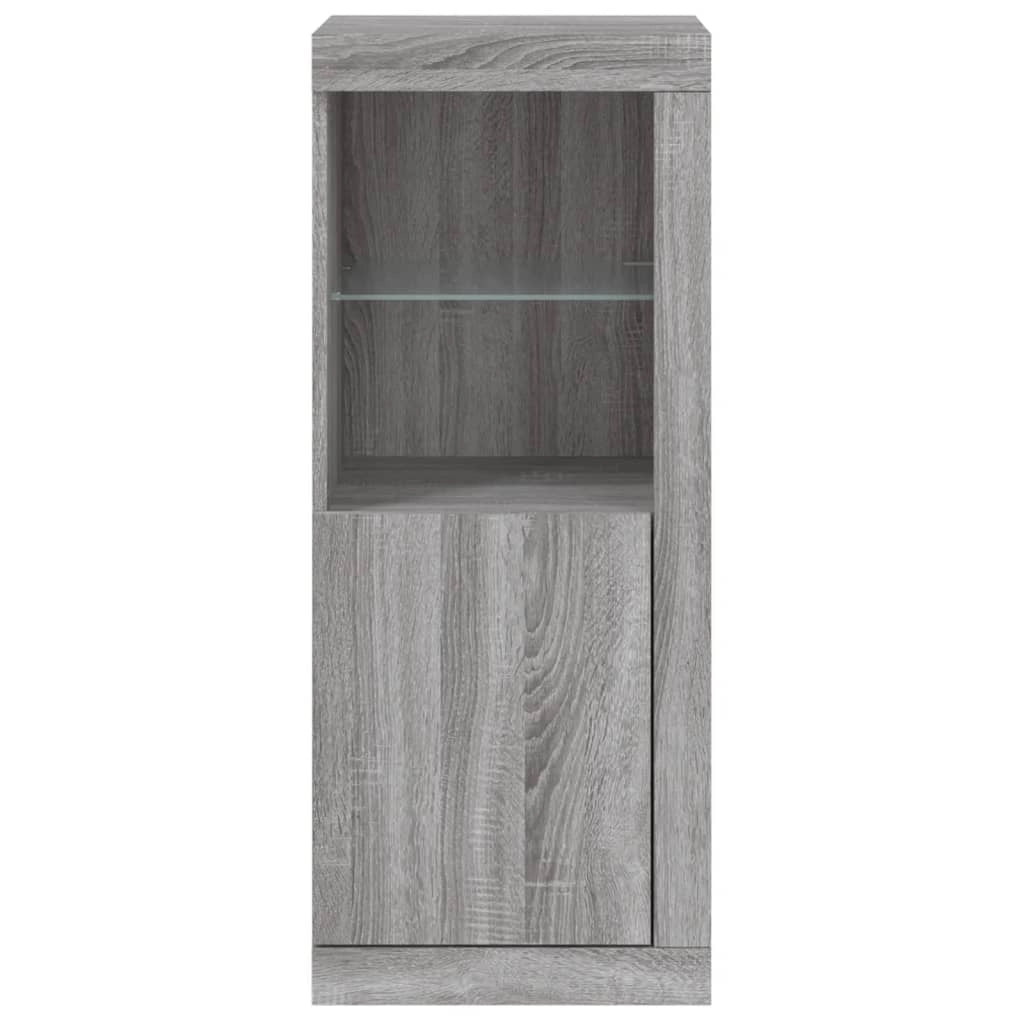 Buffet credenza cassettiera armadio mobile contenitore organizer per cucina soggiorno salotto con luci LED Sonoma 41 x 37 x 100 cm grigio 02_0030072