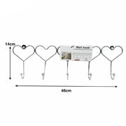 Trade Shop - Appendiabiti Attaccapanni Cappotti Vestiti Cuori A Parete Muro 5 Posti -