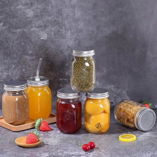 Set di Overnight Oats in Jar di Vetro - Muesli - Bicchiere di Vetro - Avena - Kit - Da non perdere per la tua colazione