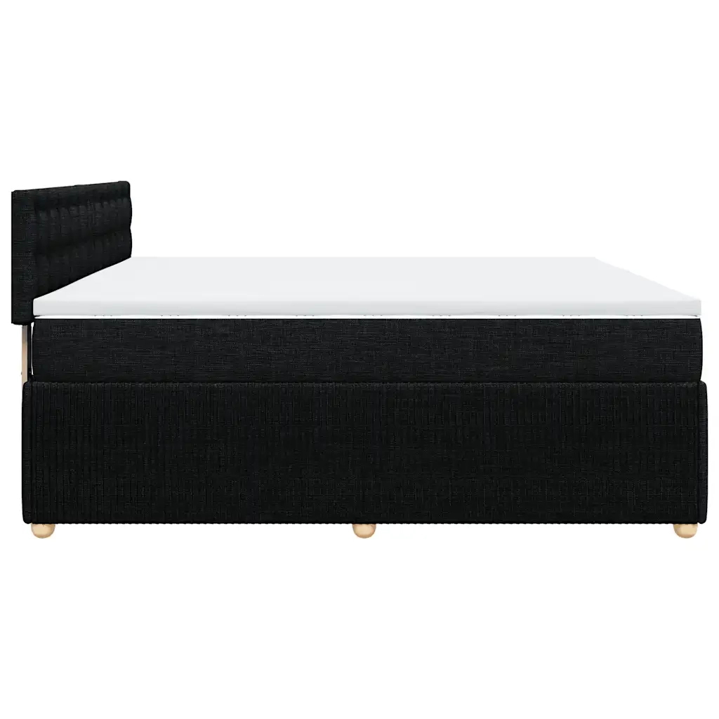 Giroletto a Molle con Materasso Nero 200x200 cm in Tessuto