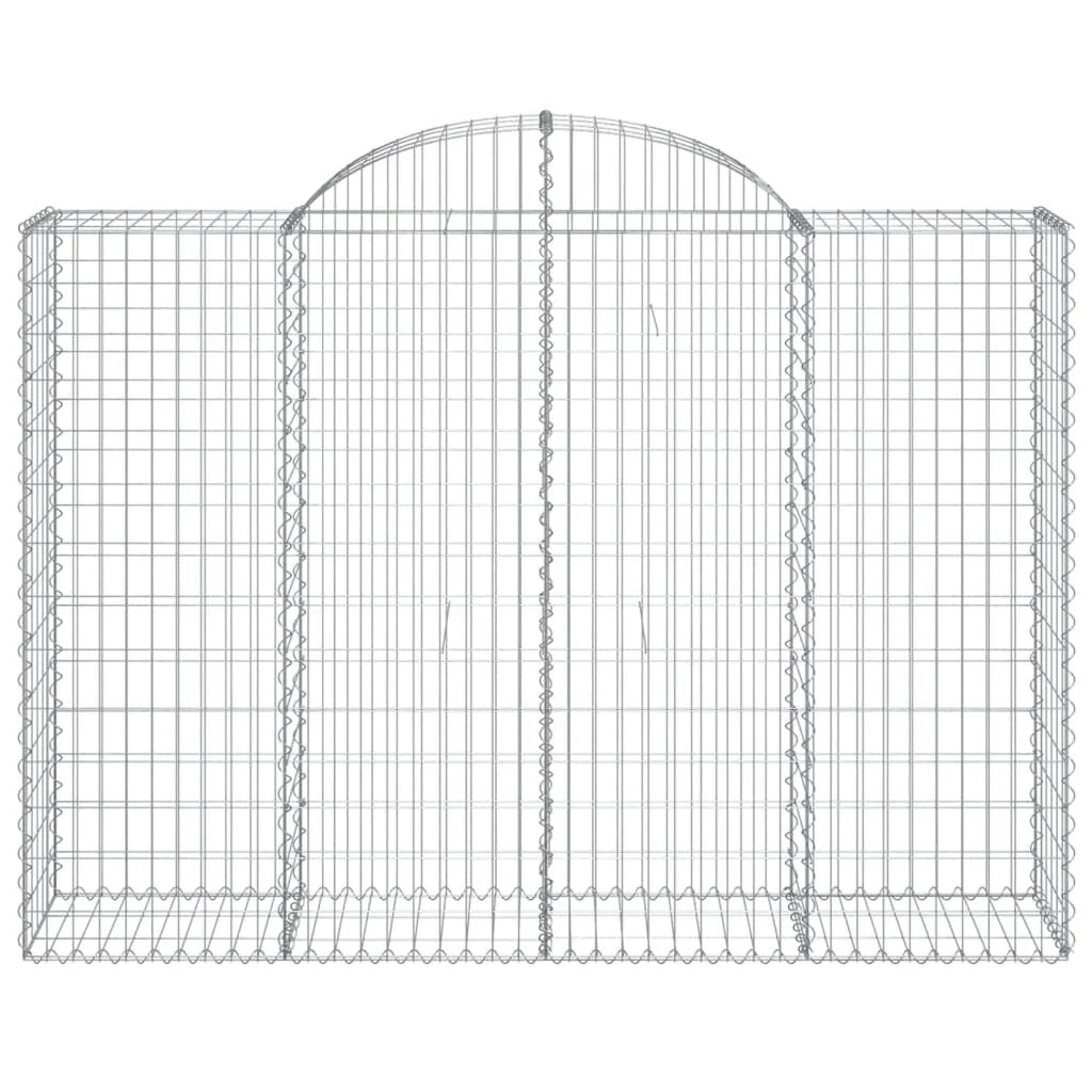 Cestini gabbioni recinzione a gabbia muro di contenimento ad arco 13 pezzi 200 x 50 x 140/160 cm ferro zincato argento 02_0040371