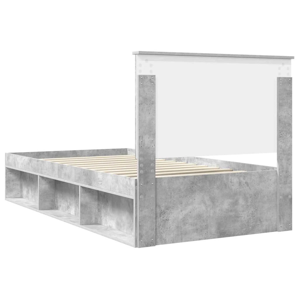 Struttura del letto Grigio Concretè 100 x 200 cm Pino massello