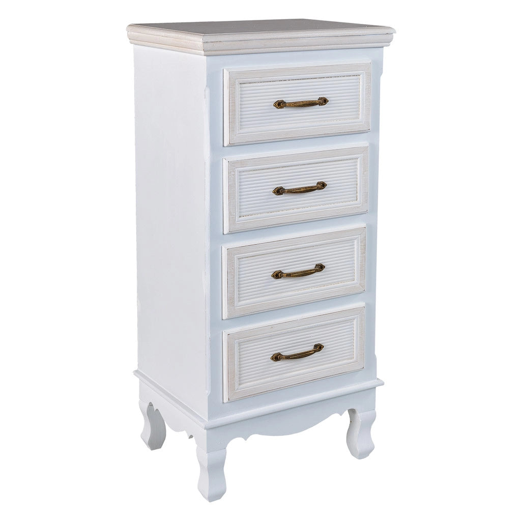 Cassettiera in legno bianco 40x30x82h