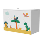 Cassapanca per bambini 40 x 60 x 30 cm bianco / verde / giallo 03_0006812