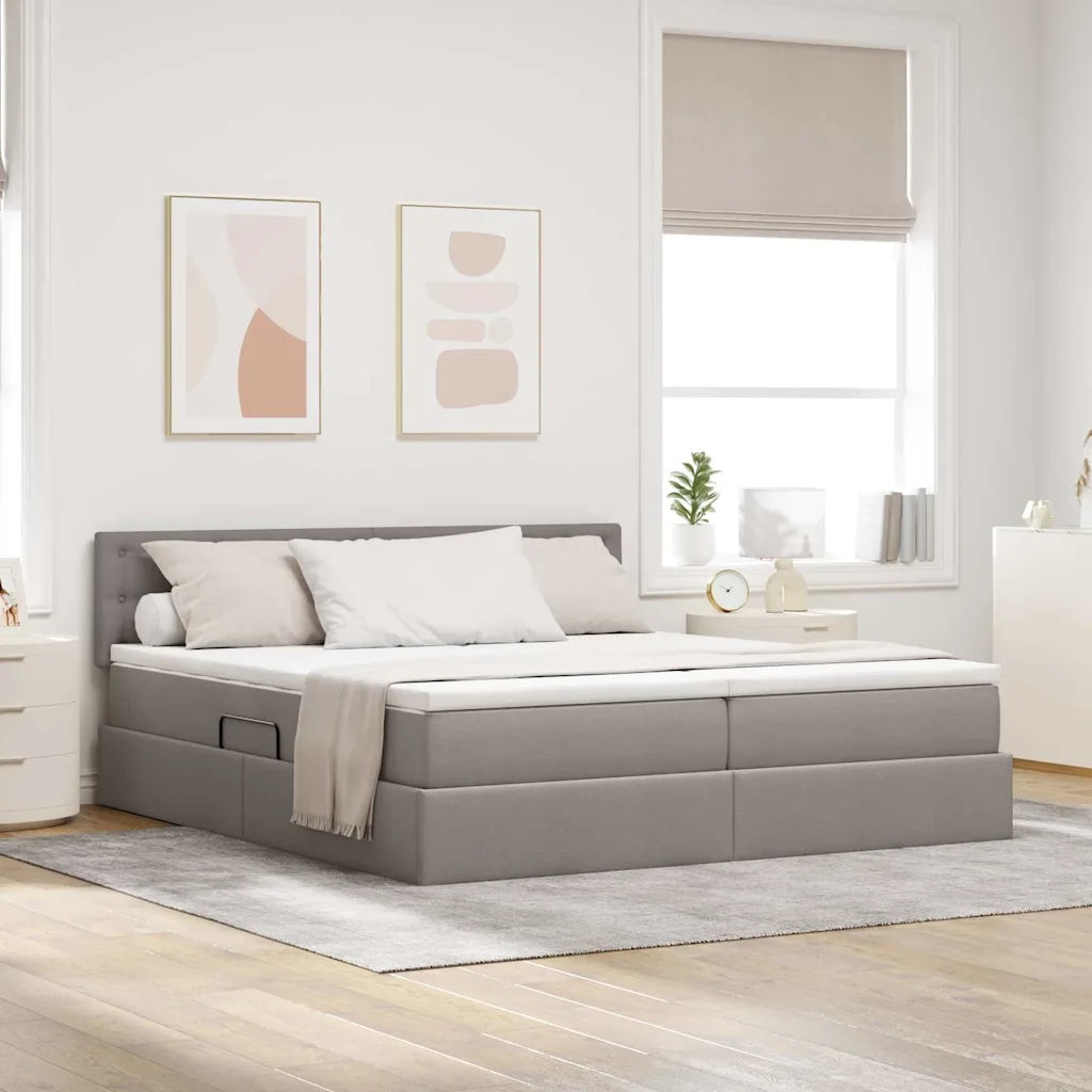 Letto con luci a strisce a LED Talpa 200 x 200 cm Tessuto
