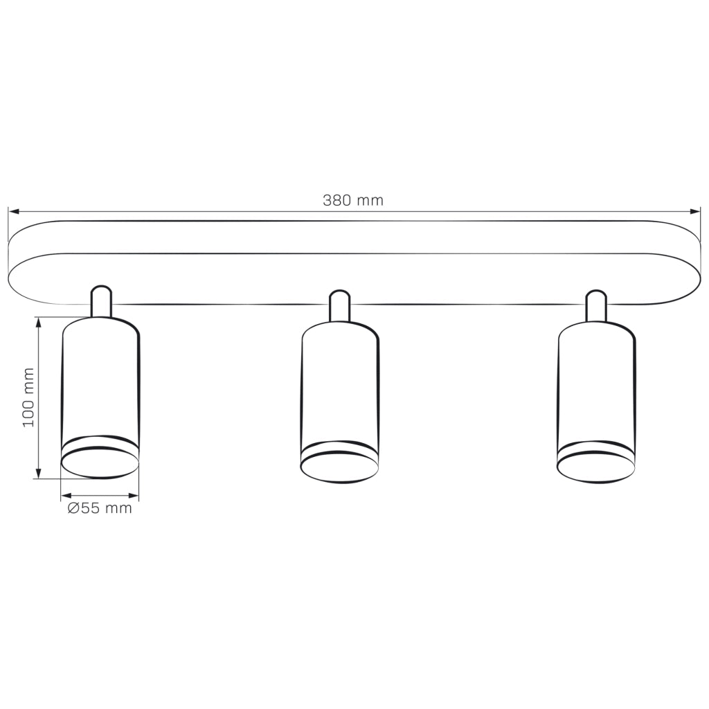 Faretto parete/soffitto 3 luci bianco GU10 Turyn IP44