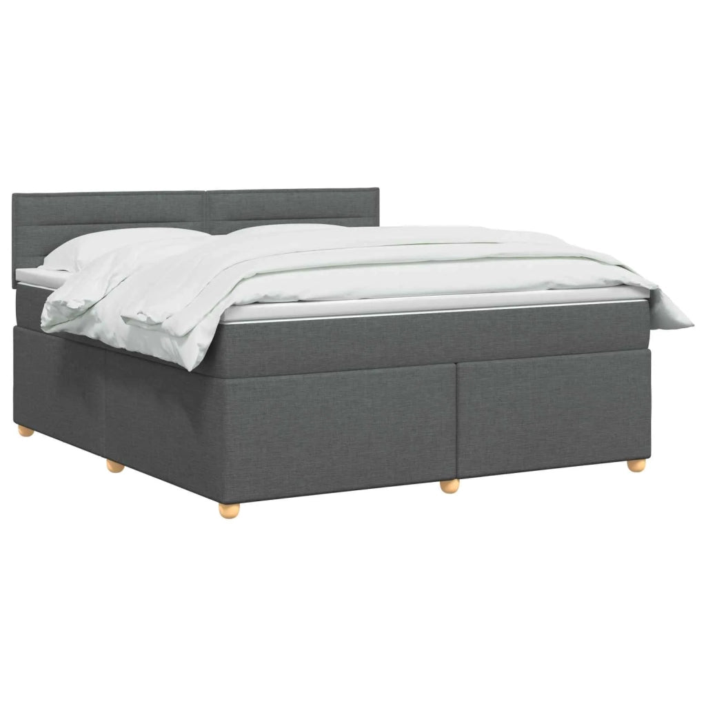 Letto box spring con materasso Grigio Scuro 140 x 190 cm 3450945