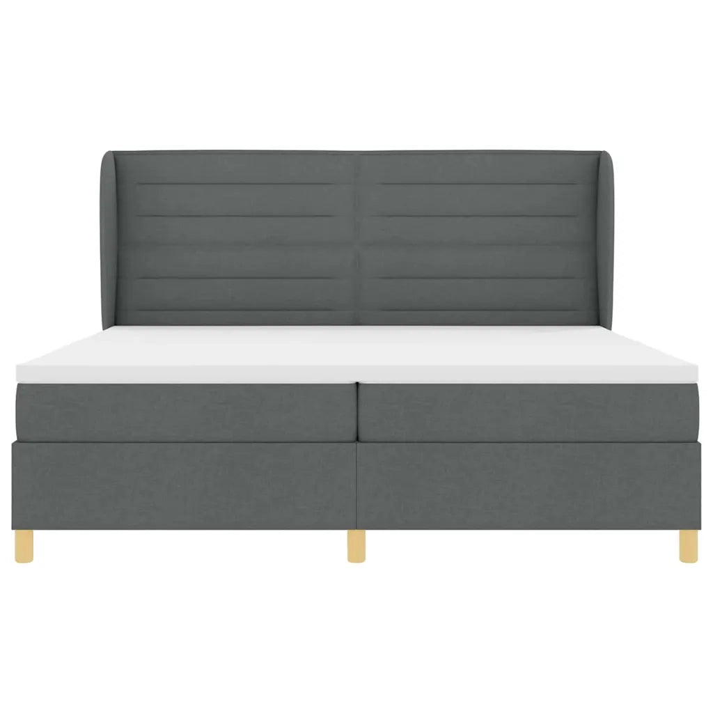 Letto a molle con materasso Grigio scuro 200 x 200 cm Tessuto 3340712