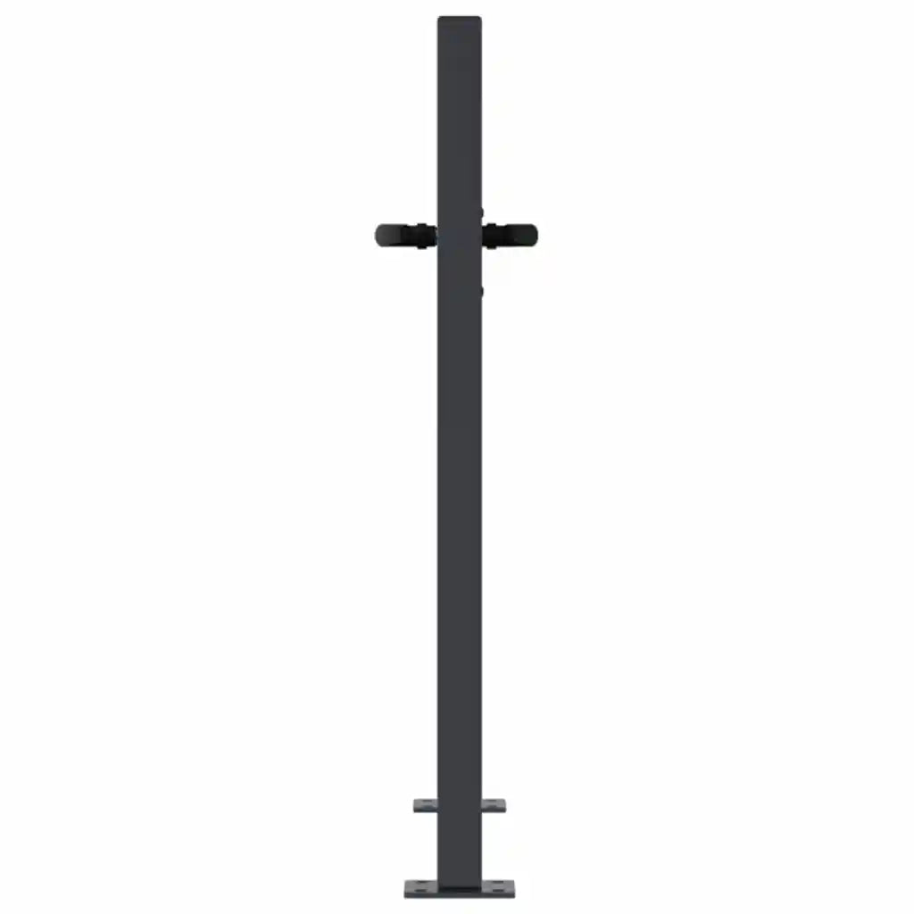 Cancello da giardino antracite 100x100 cm in acciaio design quadrato 153191