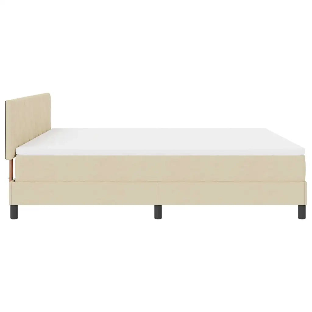 Letto a molle con cuscino Crema 180 x 200 cm Tessuto 3338788
