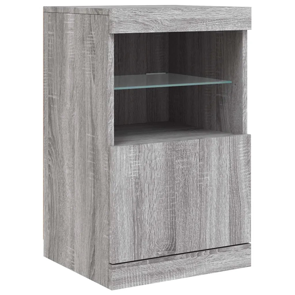 Credenza con Luci LED-Buffet-Armadio da cucina Grigio Sonoma 41x37x67 cm 757309
