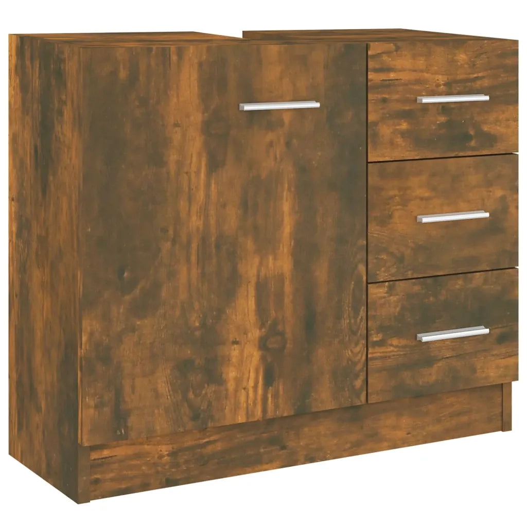 Mobile Lavabo Rovere Fumo 63x30x54 cm in Legno Multistrato 815630