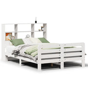 Letto matrimoniale | Letto per adulti | Giroletto senza Materasso Bianco 160x200 cm Legno Massello Pino