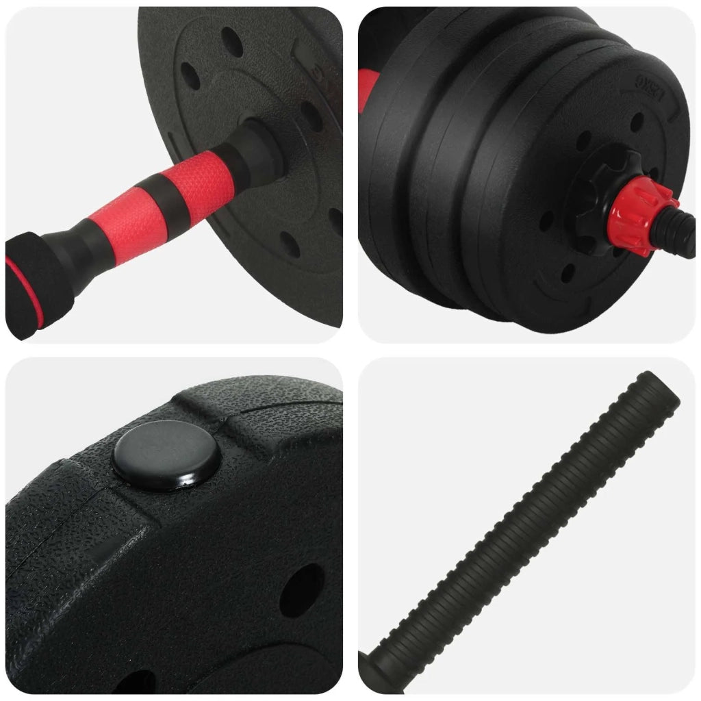Set di Manubri 4-in-1 30kg Nero e Rosso CFW4799376