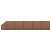 Recinzione in WPC per Giardino Staccionata da Elementi Inclinato e Rettangolari 183x973 cm Marrone NEU.HOLZ