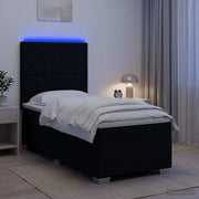 Letto box spring con materasso Nero 80 x 200 cm Tessuto 3454749