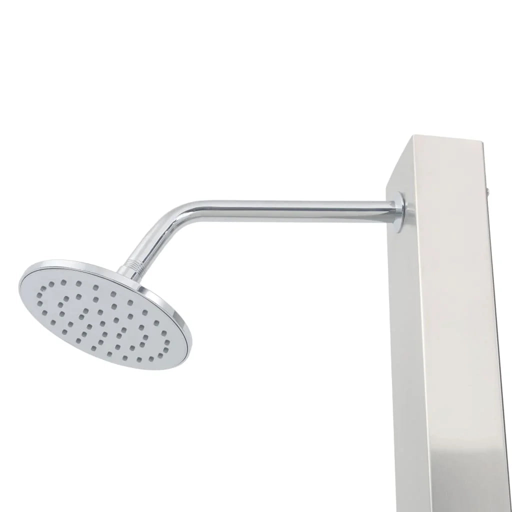 Doccia esterna con piatto doccia in acciaio inox WPC Marrone 02_0042027