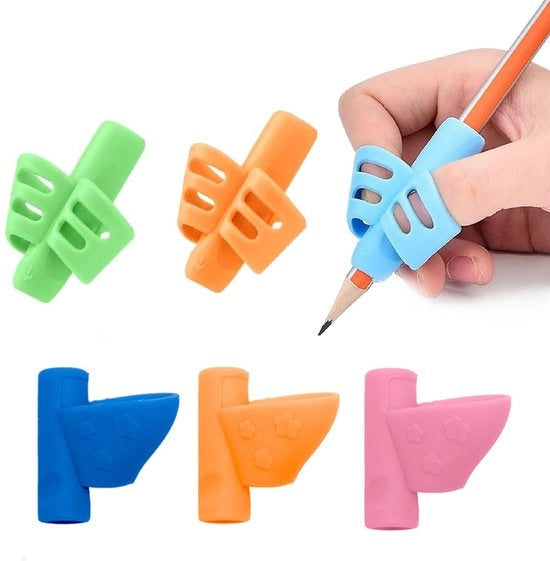 Guida per la mano 6 pezzi - Pennelli per matite in silicone - Aiuto alla scrittura ergonomico - Guida per la mano per bambini - Migliora abilità di scrittura - Previene dolore alla mano - Pennello per matite