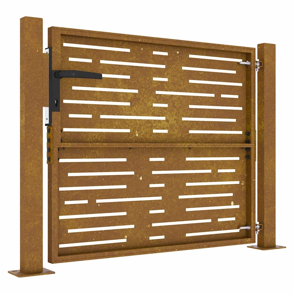 Cancello da giardino 100x75 cm in acciaio Corten design quadrato 153250