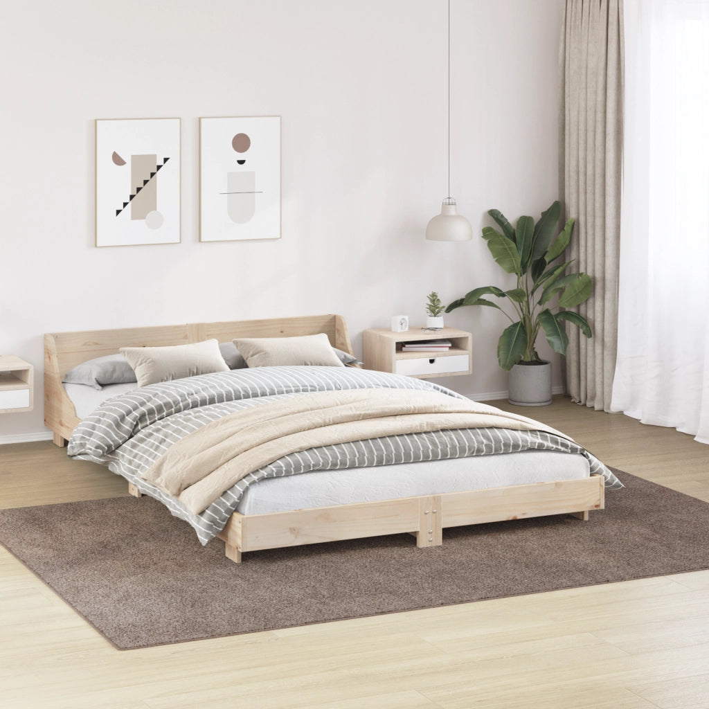 Tappeto Shaggy con Base in Lattice Marrone 200x290 cm