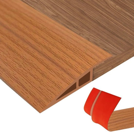 Profilo di chiusura in PVC, profilo di transizione autoadesivo con regolazione di altezza da 5-10 mm, profilo di transizione per pavimenti per l'unione di pavimenti e tessuti di passaggio, pavimenti in lastre