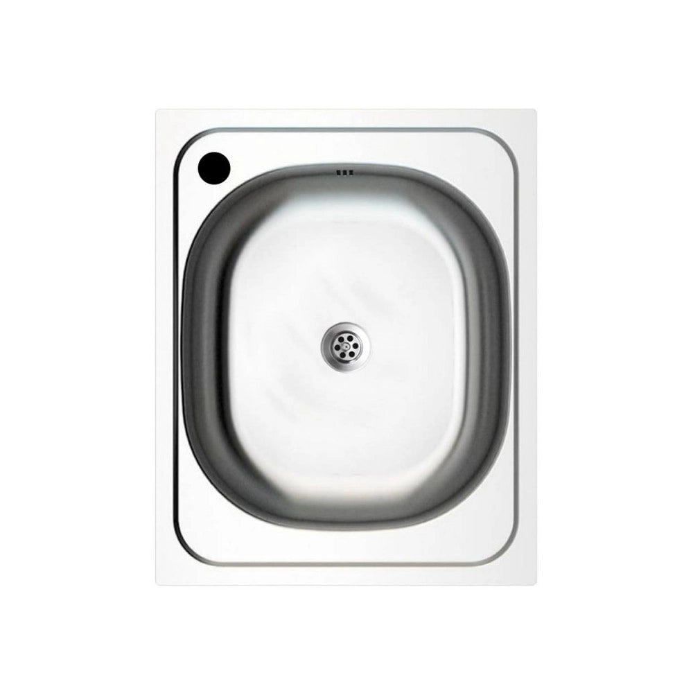 Mini cucina Cucinino80 bianco larice con lavello e piano cottura vetroceramica 80x60x85H