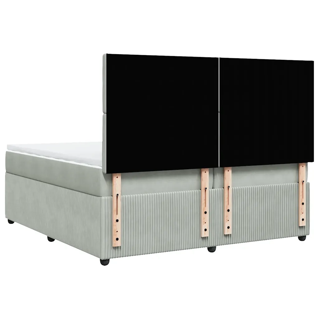 Giroletto a Molle con Materasso Grigio Chiaro 200x200cm Velluto 3294742