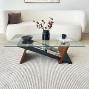 Incarico, Tavolino da Salotto un Vano, 105x65x31h cm Marrone Noce