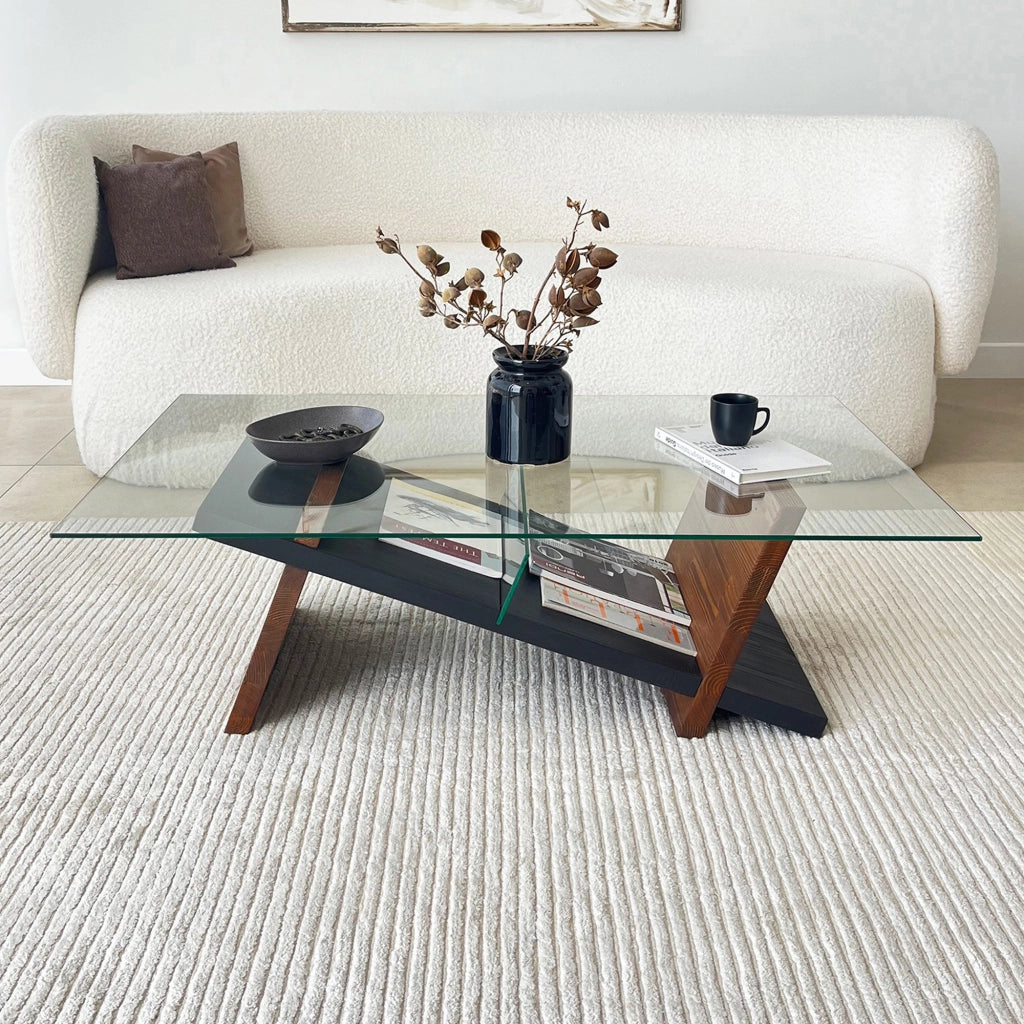 Incarico, Tavolino da Salotto un Vano, 105x65x31h cm Marrone Noce