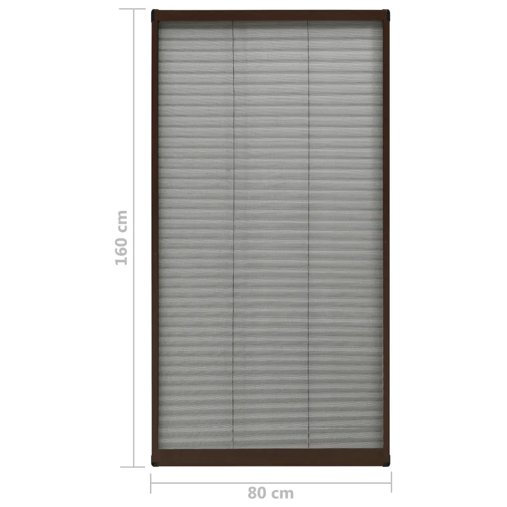 Zanzariera Plissettata Finestre in Alluminio Marrone 80x160 cm 148658