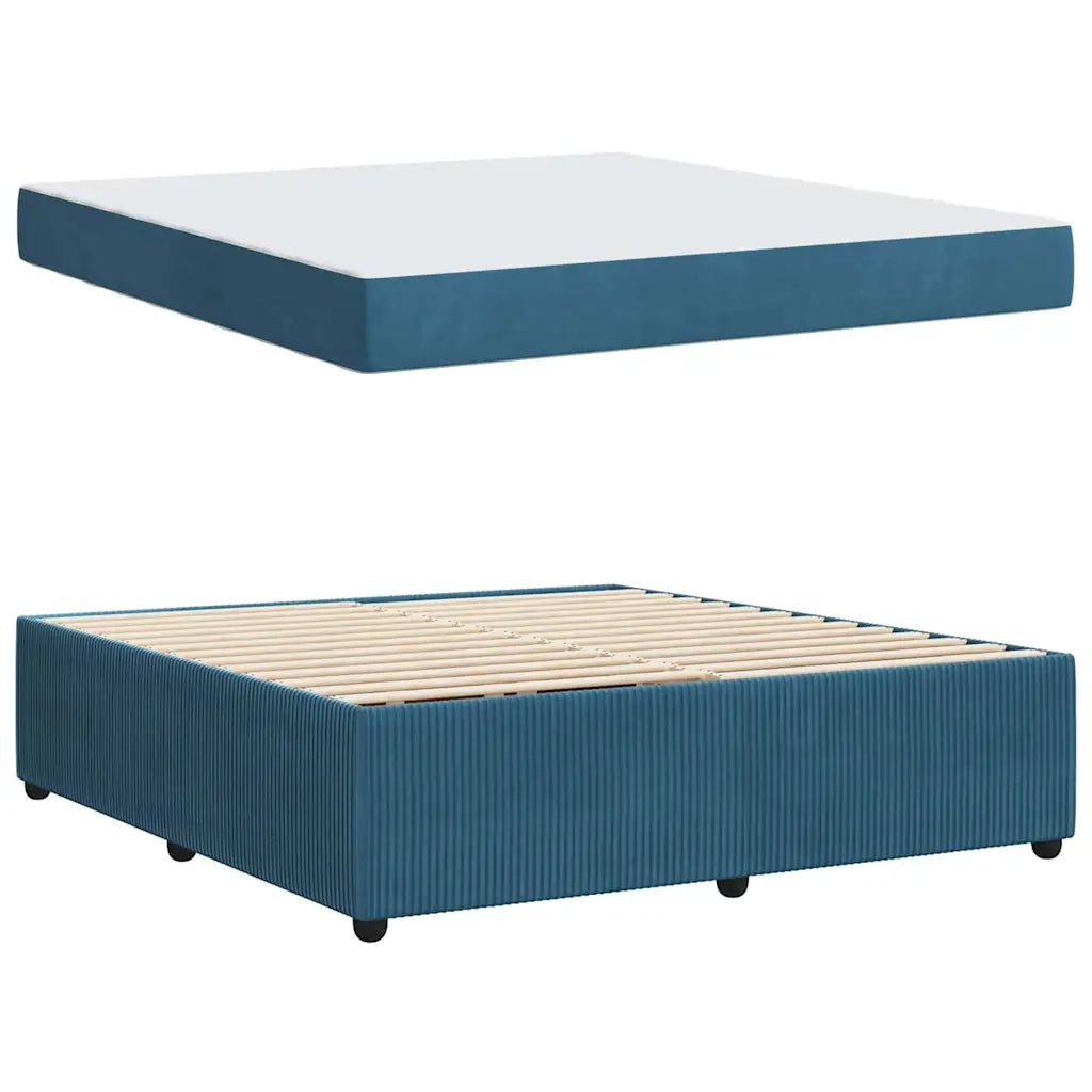 Struttura del letto con materasso Blu 180 x 200 cm Tessuto 3398429