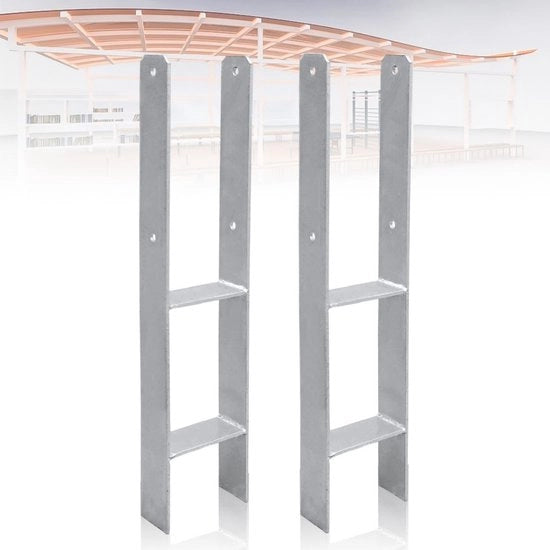 Supporto a H per legno - 101MM - Supporto a posti per legno - Supporto a H totale lunghezza 600 mm