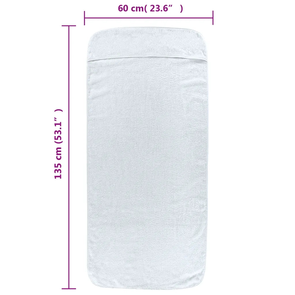 Asciugamani da Spiaggia 2 pz Bianchi 60x135 cm Tessuto 400 GSM CFW8330336