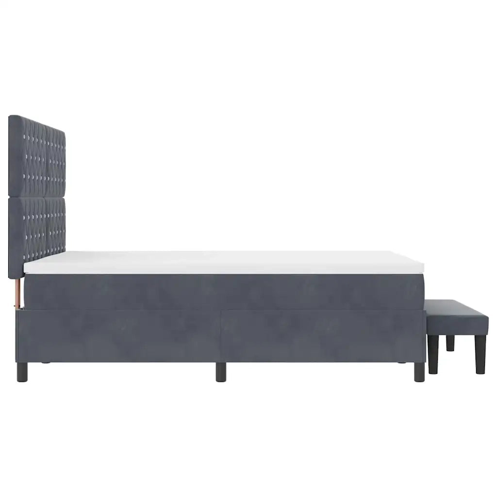 Letto a molle con testiera Grigio scuro 200 x 140 cm Velluto 3344451