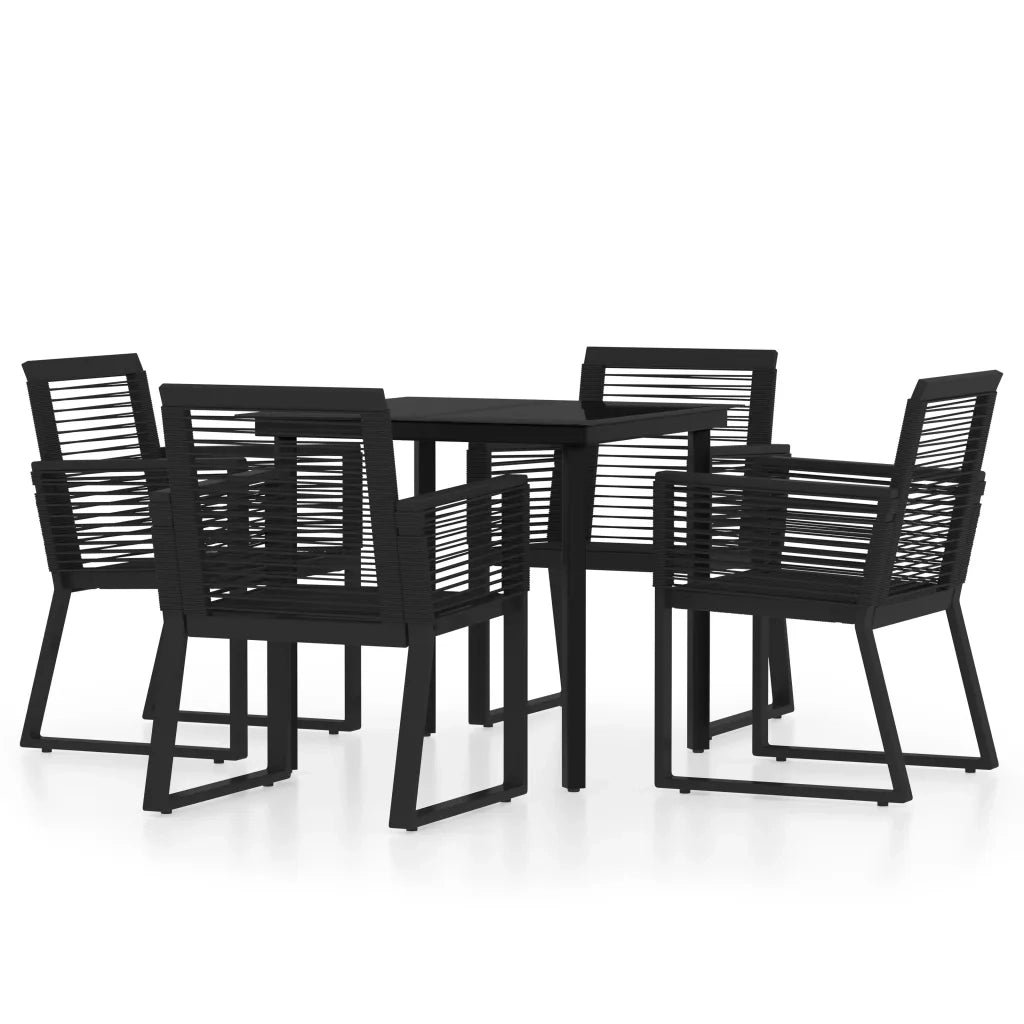 Set Mobili da Pranzo per Giardino 5 pz | Set Salotto da Giardino Nero