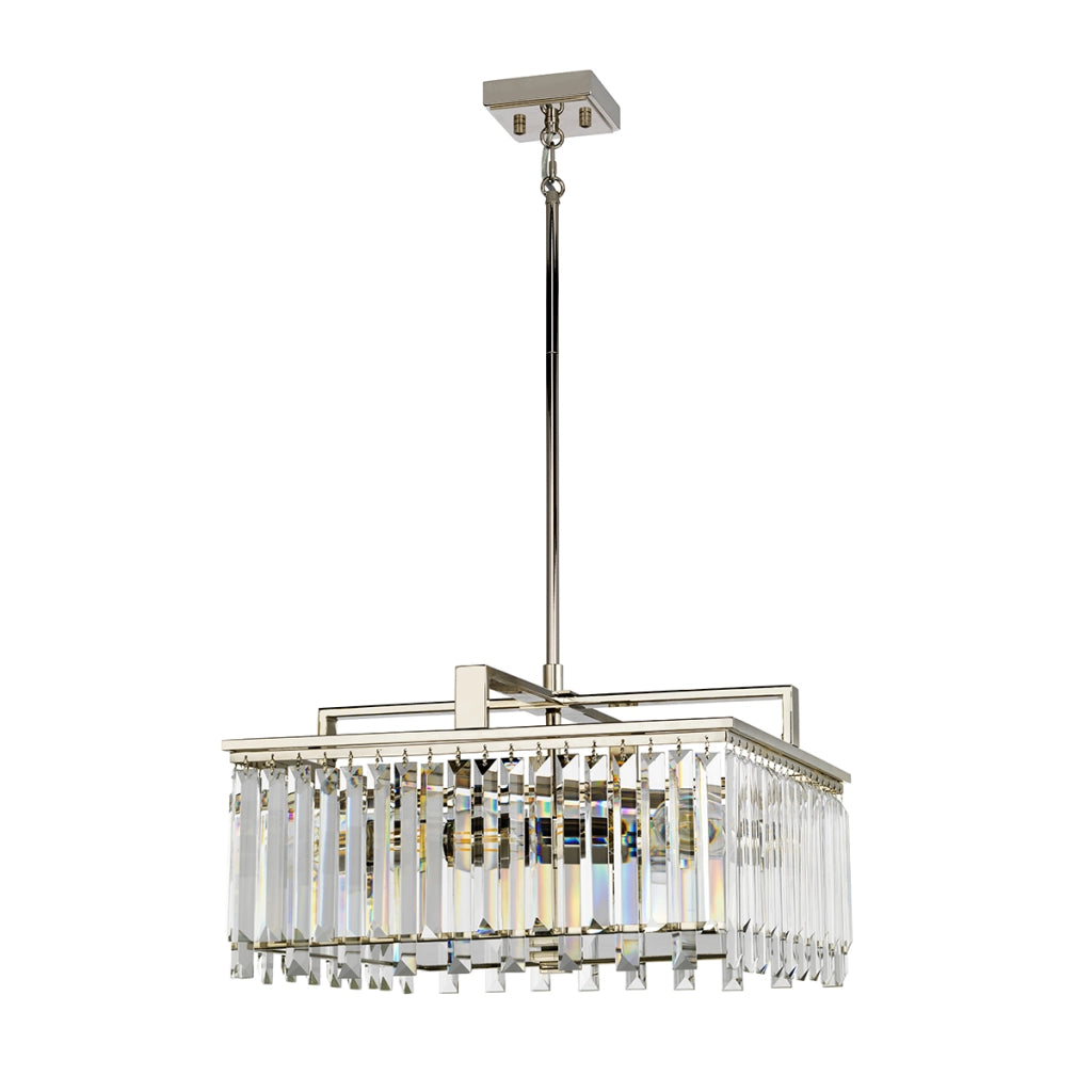 Lampadario quadrato moderno cristalli oro Aries 4xE27 Elstead