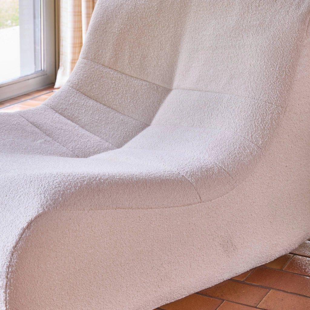 Poltrona bouclé testurizzata, 2 posti, bianco