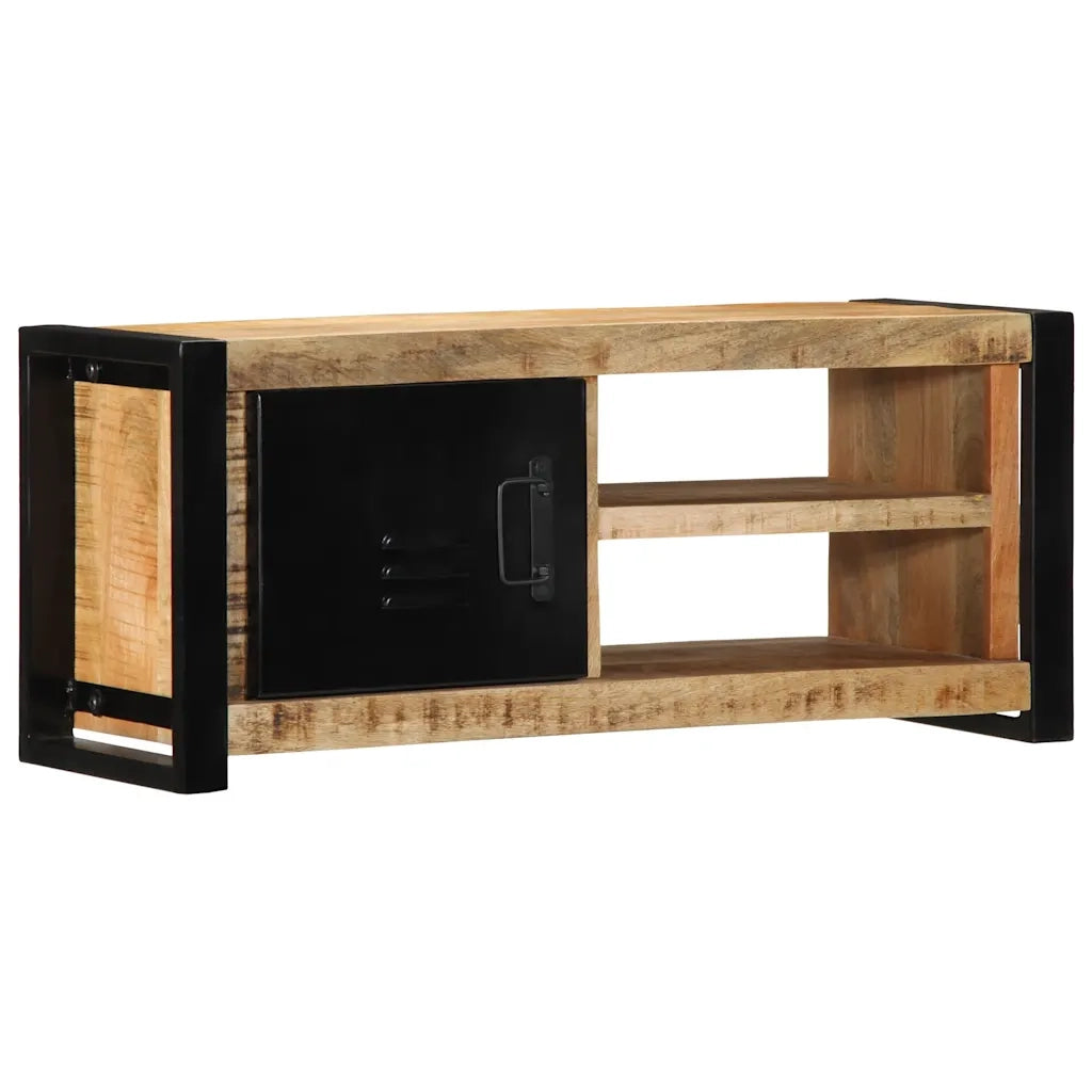 Mobile Porta TV 80x30x35 cm in Legno Massello di Mango Grezzo