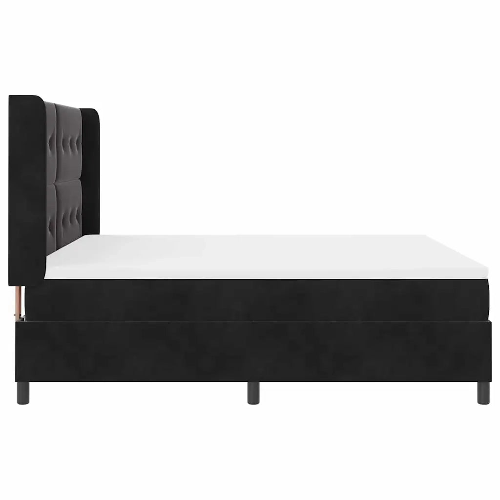 Letto a molle con materasso con led Nero 180 x 200 cm Velluto 3343882