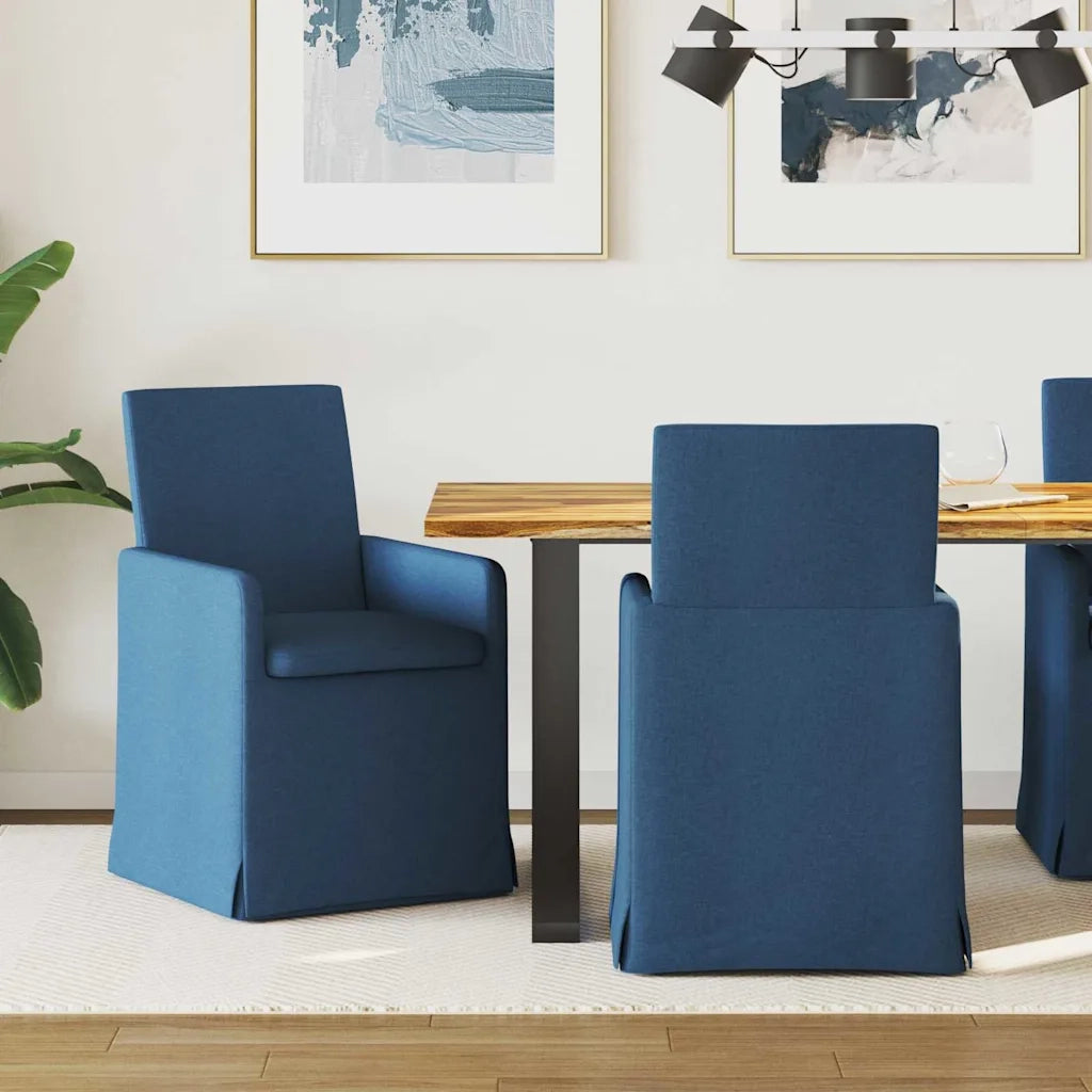 Sedie da pranzo 2 pcs Blu 57 x 67 x 95 cm Tessuto
