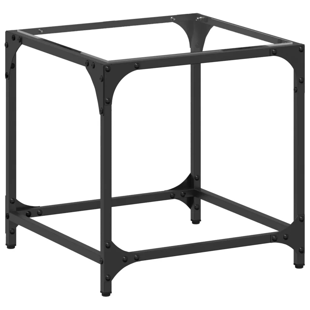 Tavolini con Piano in Vetro Trasparente 2 pz 40x40x40cm Acciaio 845958
