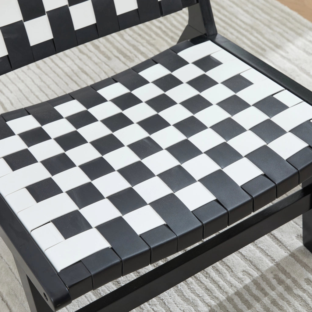 SEDIA Intrecciata Senza Braccioli 71x66x72 cm PU Nera