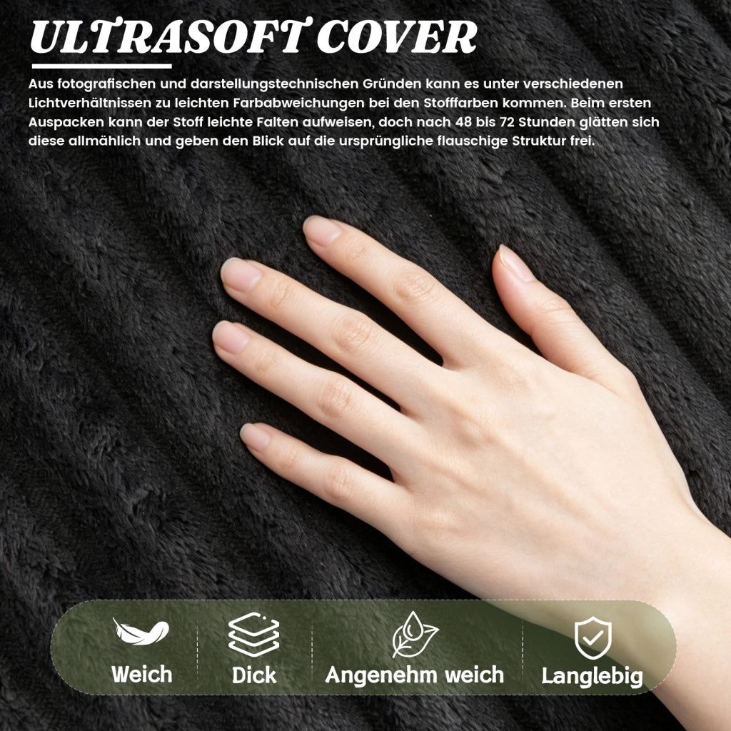 Poltrona pouf con schienale ergonomico per relax e lettura in corduroy grigio scuro