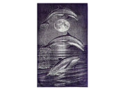 Telo Mare Jacquard Spugna Asciugamano Spiaggia Disegno Dolphin Moon KR - Telo Mare - Black-White