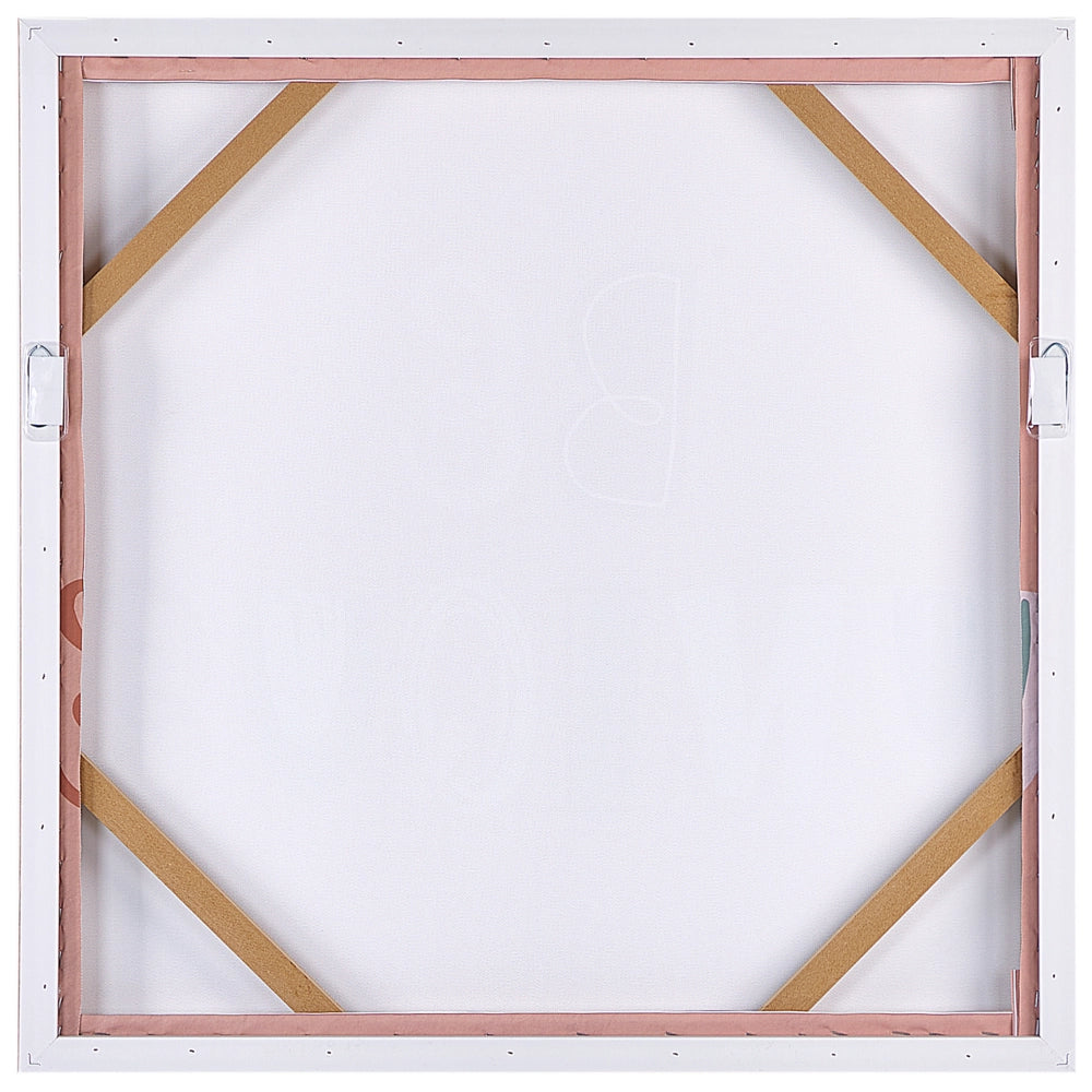 Stampa su tela Rosa 63 x 63 cm Modello di testo Forma quadrata Cornice in MDF Soggiorno moderno eclettico Corridoio