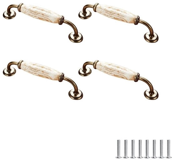 Maniglie per mobili a 128mm - Pomo di porta - Maniglie per armadio - Maniglie per armadio a muro - Disegno curvo - Pomi di porta per mobili