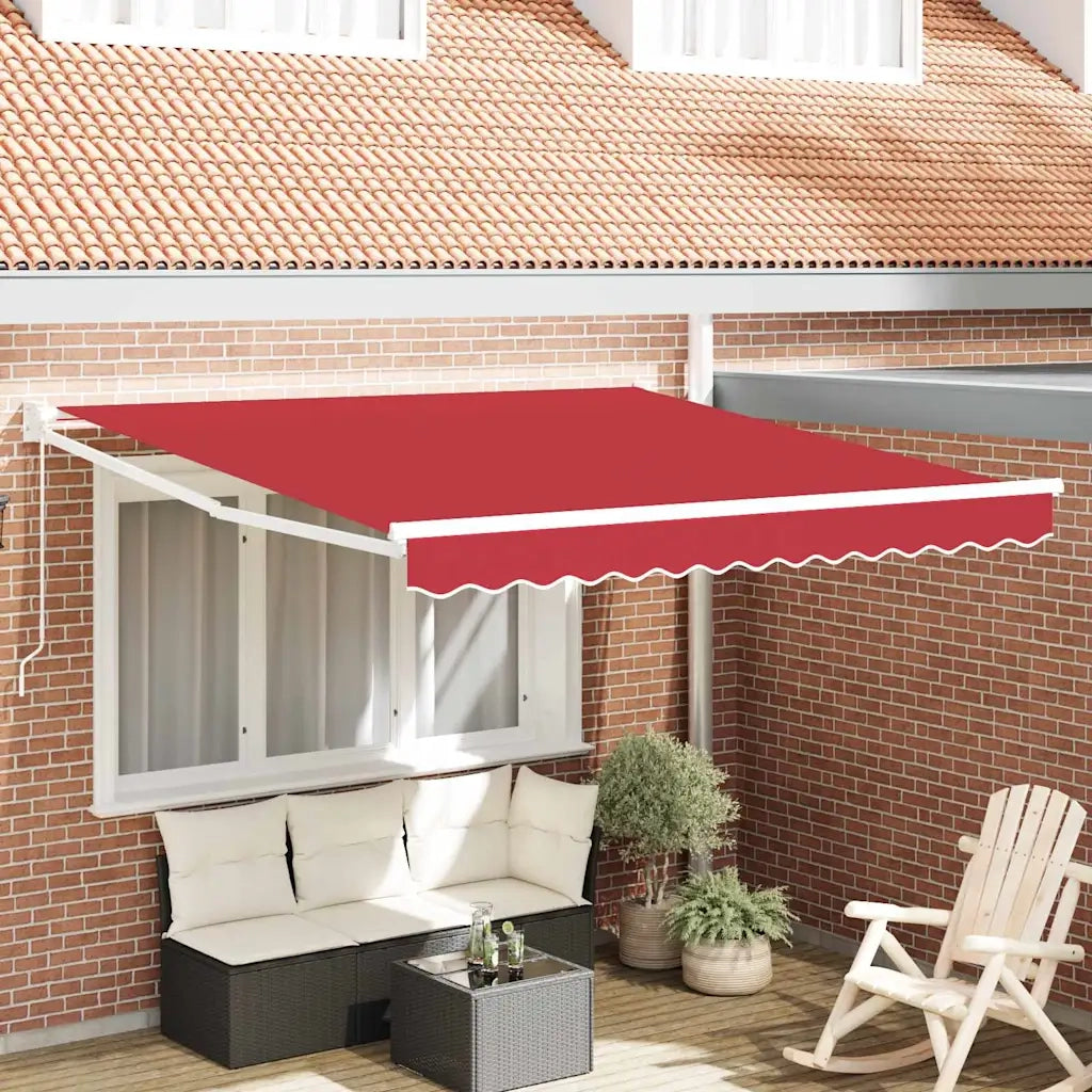 Tenda retrattile-Tenda parasole per balcone Rosso 300 x 250 cm Poliestere e Alluminio