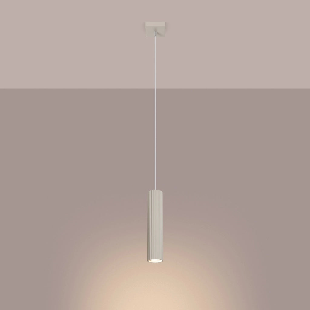 Lampada a sospensione tubo beige GU10 10W GRAVIO Pure
