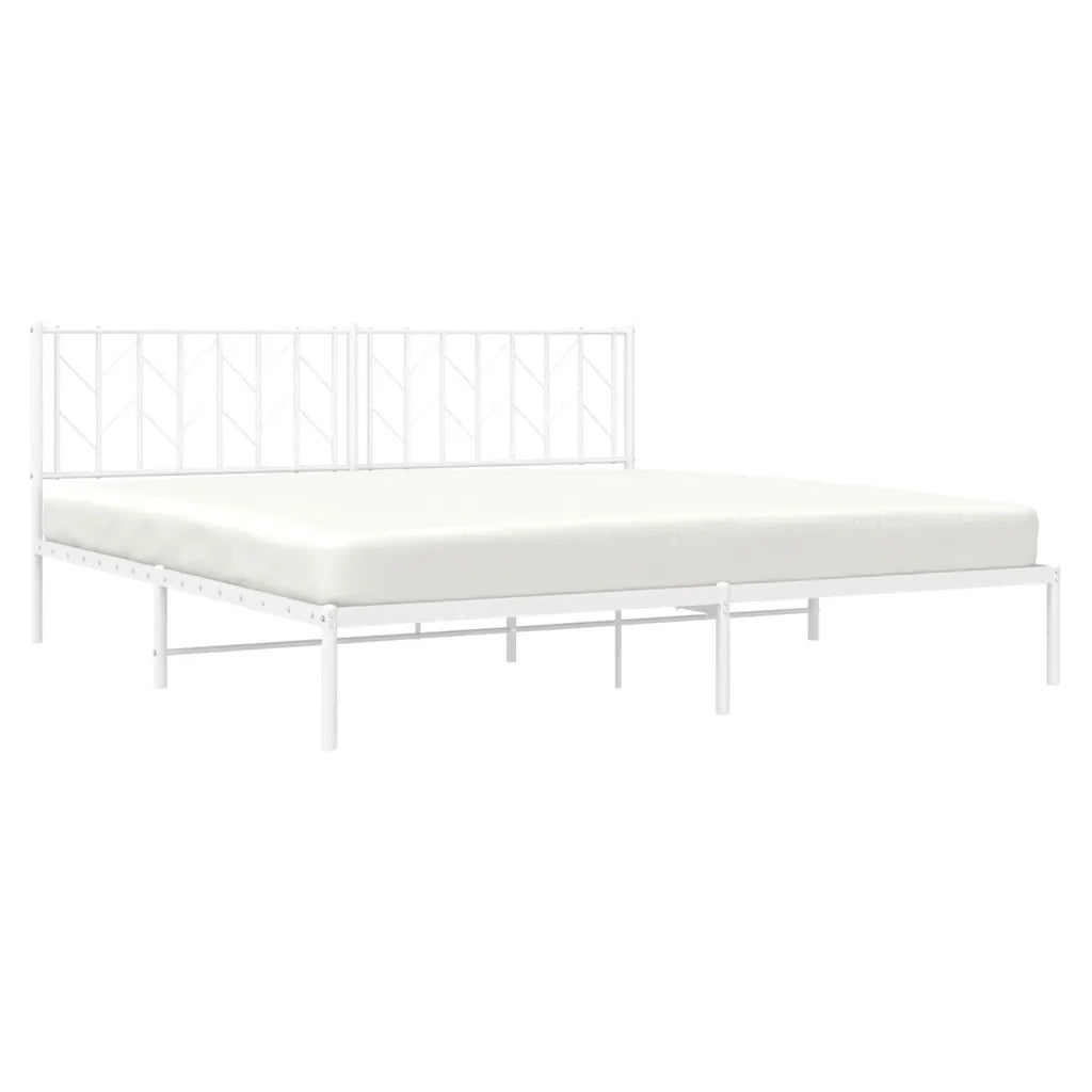 Giroletto con Testiera-Struttura Letto con testiera Metallo Bianco 193x203 cm 948680